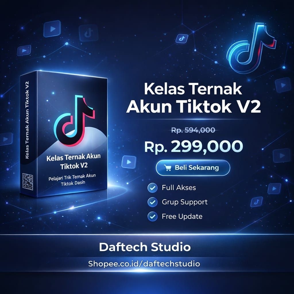 Kelas Ternak Akun Tiktok v2 - Akun Jutaan Followers dan Likers Dapatkan penghasilan tambahan hingga 