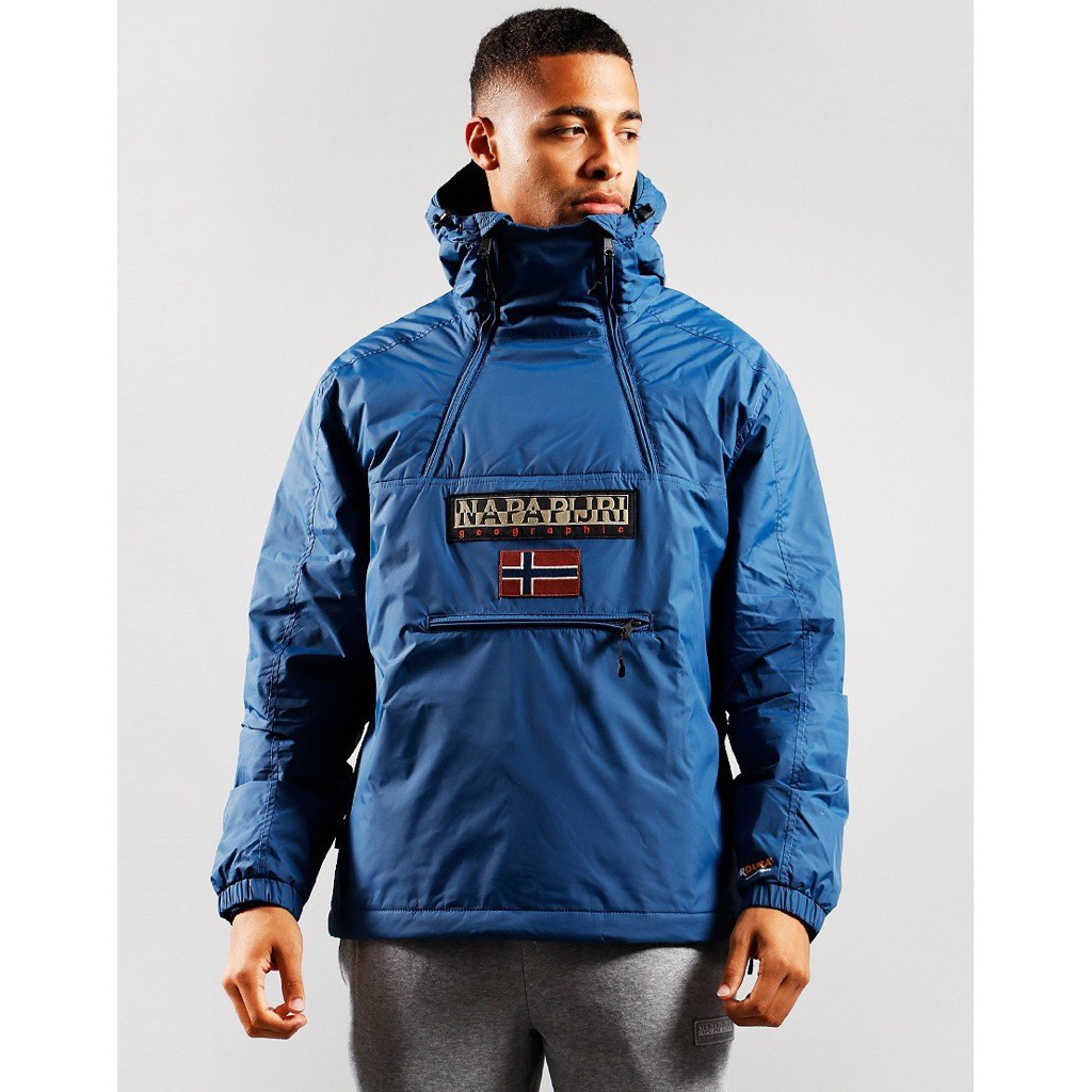 Napapijri Northfarer 2.0 Winter Anorak Hooded Jacket In Blue Ensign