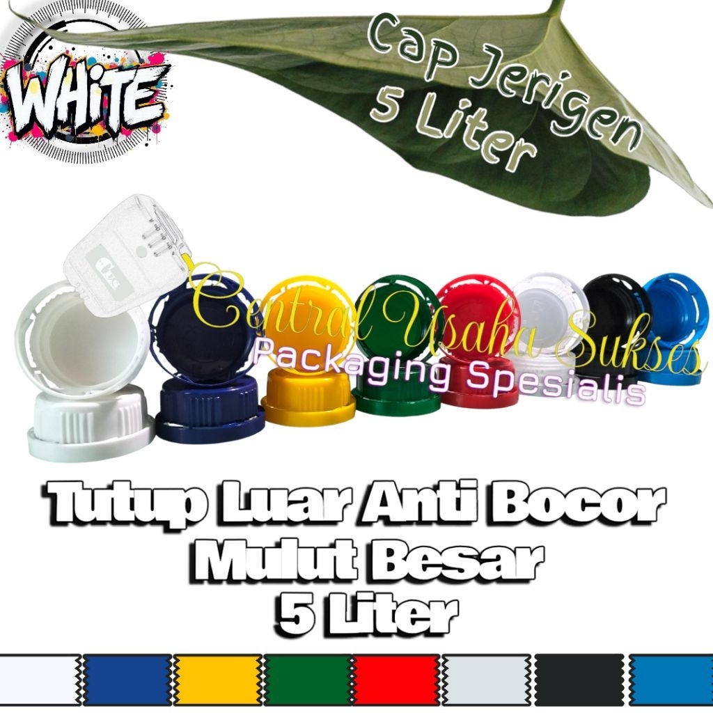 CENTRAL USAHA SUKSES WHITE PLUG ( 1 SET ) LUAR DALAM Cap Tutup Segel Jerigen 5L Liter Mulut Besar + 