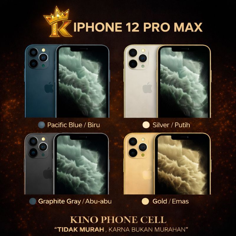 IPHONE 12 PRO & 12 PRO MAX Second Ori 128GB 256GB All Varian Bekas Kino Phone Cell