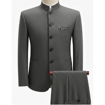 ADIBARRA- Setelan Jasko Jas Koko Pria l Oneset Jas Mandarin l Stelan Jas Resmi