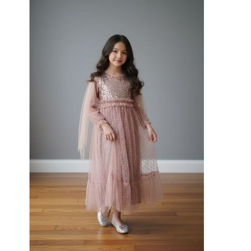 Baju pesta muslim anak / baju muslim anak perempuan / Gaun pesta muslim anak / Muslim gamis anak ram