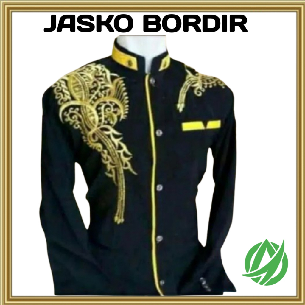 BAJU MUSLIM JASKO JAS KOKO BORDIR PRIA LENGAN PANJANG