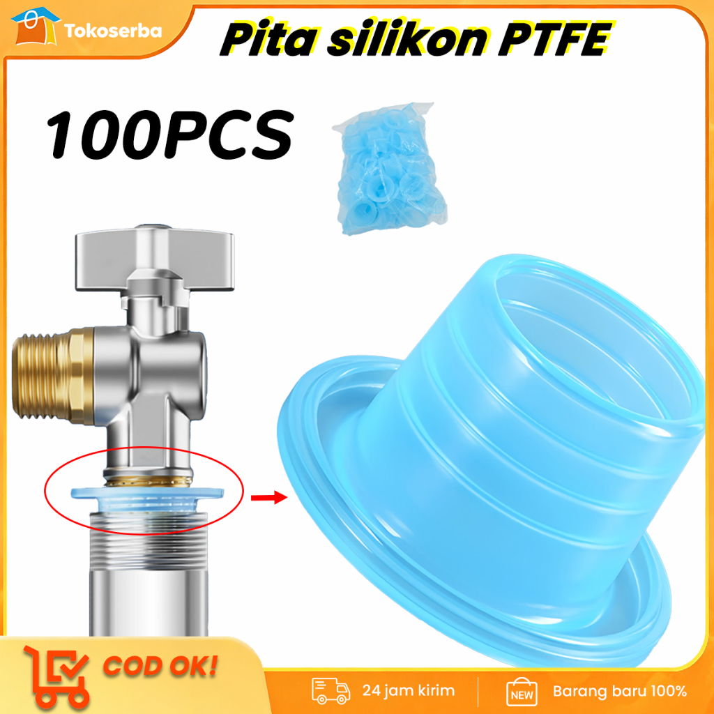 Karet Kran & Seal Kran Anti Bocor - 100 Buah Ring Karet Silikon Universal 1/2" untuk Keran Air, Pipa