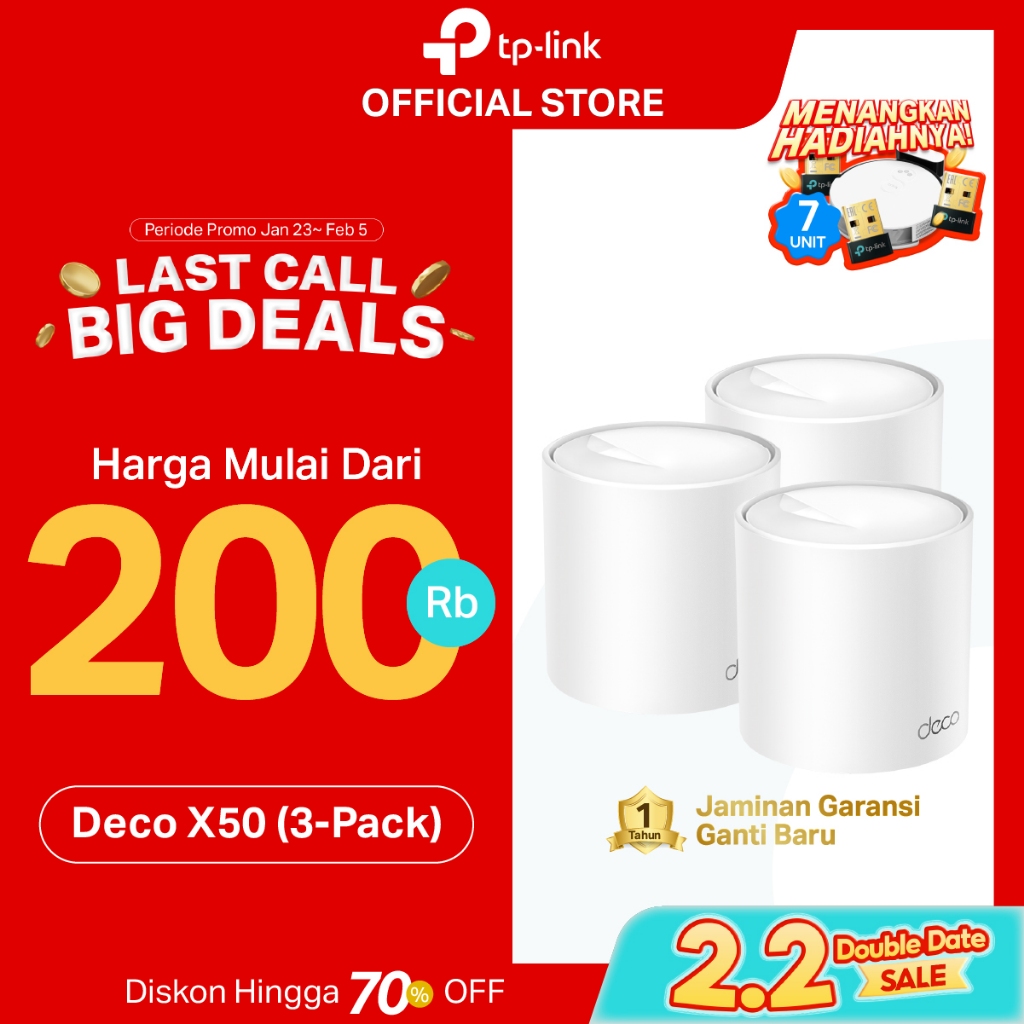 TP-Link Deco X50 | AX3000 Mesh WiFi 6 System | Dual Band | Gigabit | Mesh Router Extender 1/2/3 Pack