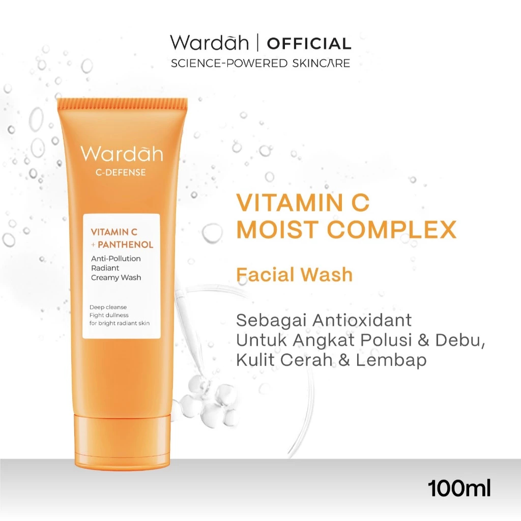 Wardah C-Defense Energizing Whip Foam - Pembersih Wajah dengan HiGrade Vitamin C - Sabun Cuci Muka U