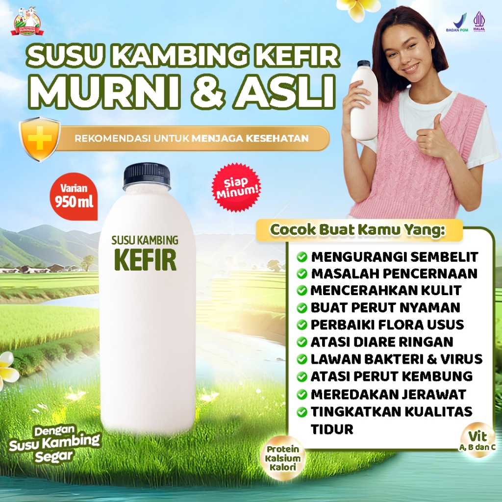 Kefir Susu Fermentasi Kambing Dan Bibit Kefir Asli 950 ml