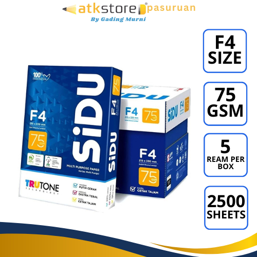 (BISA INSTAN) Kertas HVS F4 1 box / Sidu Kertas Hvs F4 75 Gsm 1 Box
