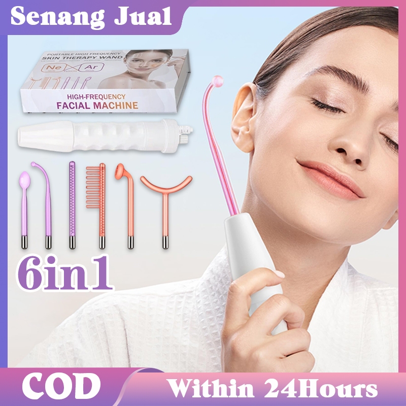 6-In-1 Kecantikan Salon Jerawat Ozon / Anti Aging Therapy Acne Tool / Skincare Ozon Portable
