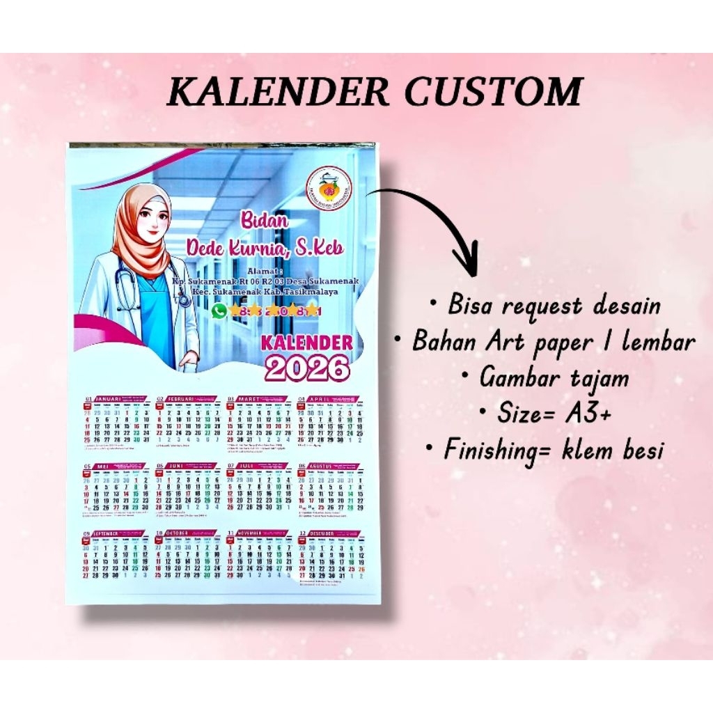 Kalender 2026/Kalender Bidan/Kalender Puskesmas/Kalender Rumah Sakit