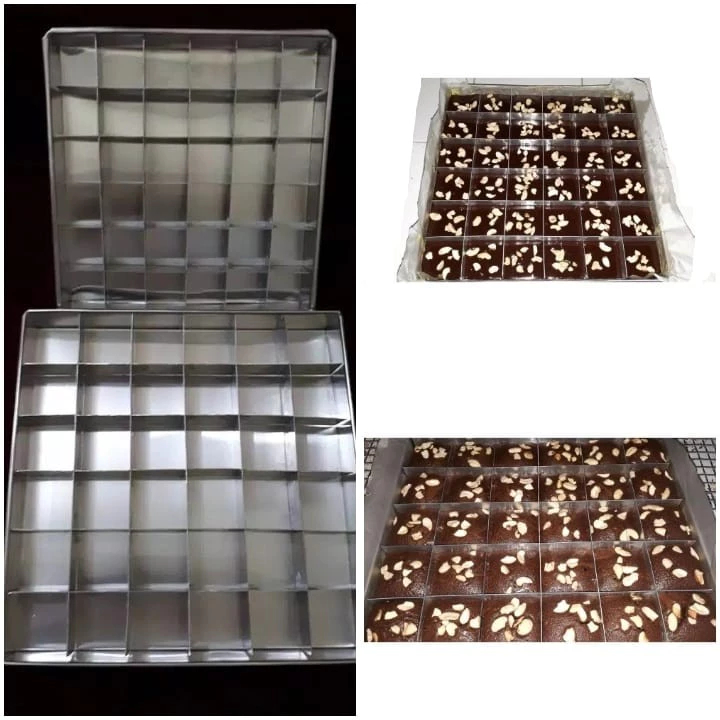 Loyang Dan Sekat Loyang Kue Brownies Sekat Ukuran 20x20 22x22 25x25 Tinggi 4 Cm  Bahan Galvalum Anti