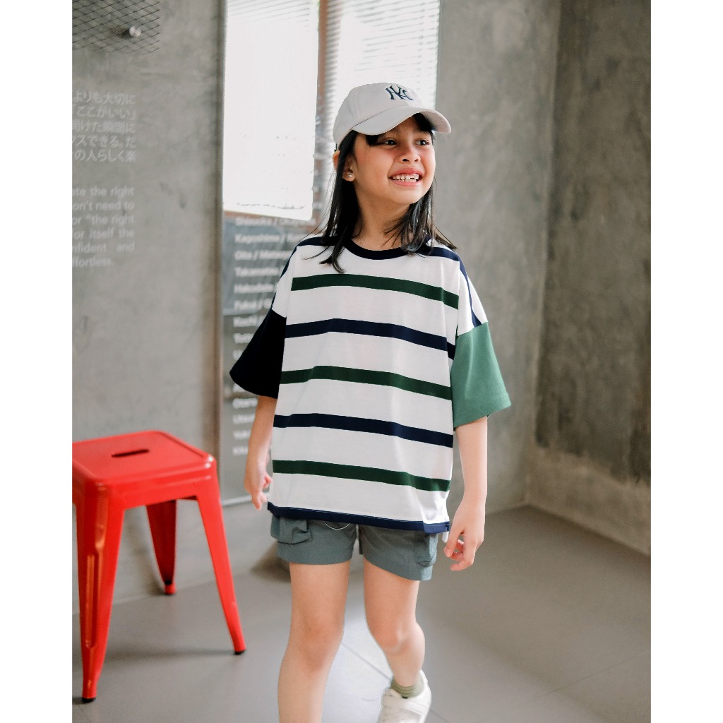 Imago Stripe Shirt | Kaos Anak | T-shirt Anak Bermotif | Kaos Anak Oversized