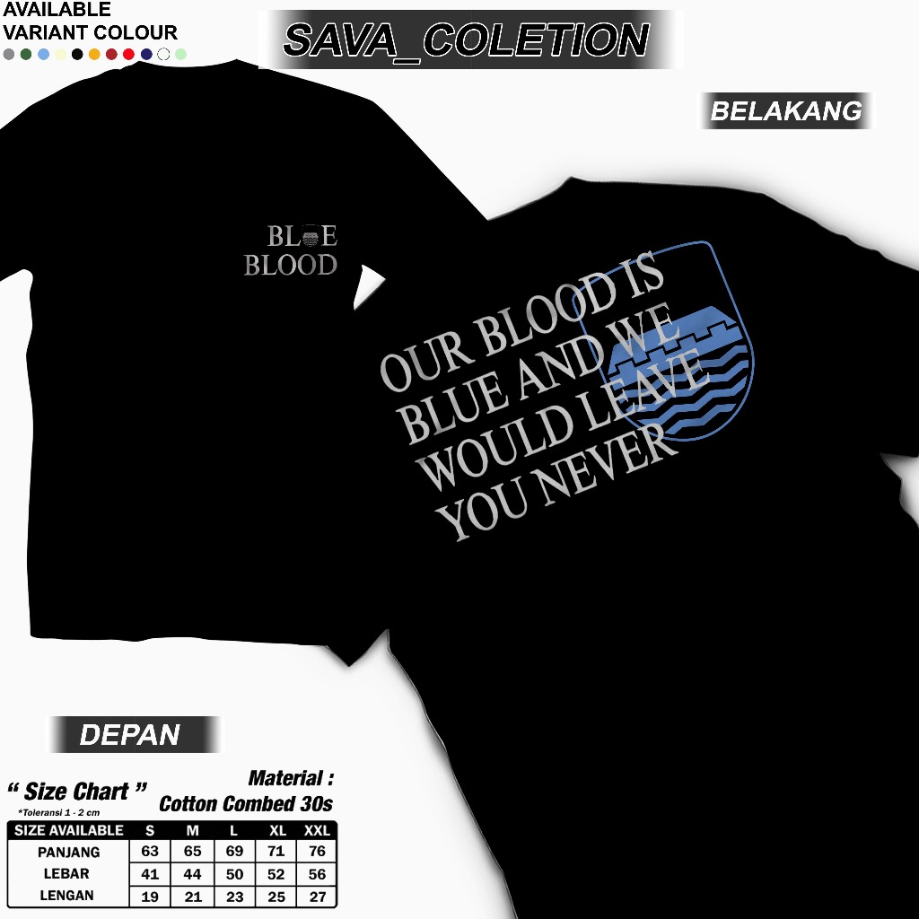 Blue Blood Casual Tshirt white - Kaos casual Blue blood Baju blue blood/kaos casual dewasa Combed Co