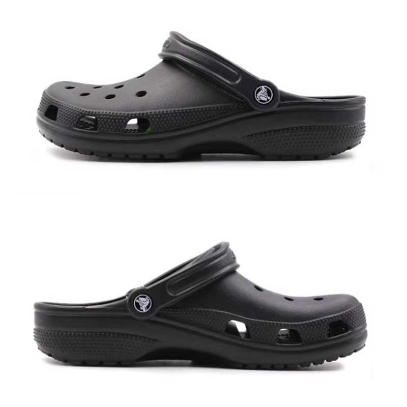 PROMO TERBARU CROCS CLASSIC CLOG BLACK - SANDAL BAKIAK UNISEX PRIA & WANITA ORIGINAL STYLE (HITAM)