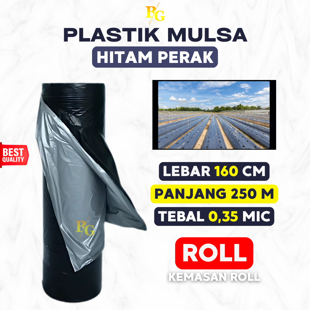 Plastik Mulsa 1 Roll Lebar 160 Cm Mulsa Hitam Perak