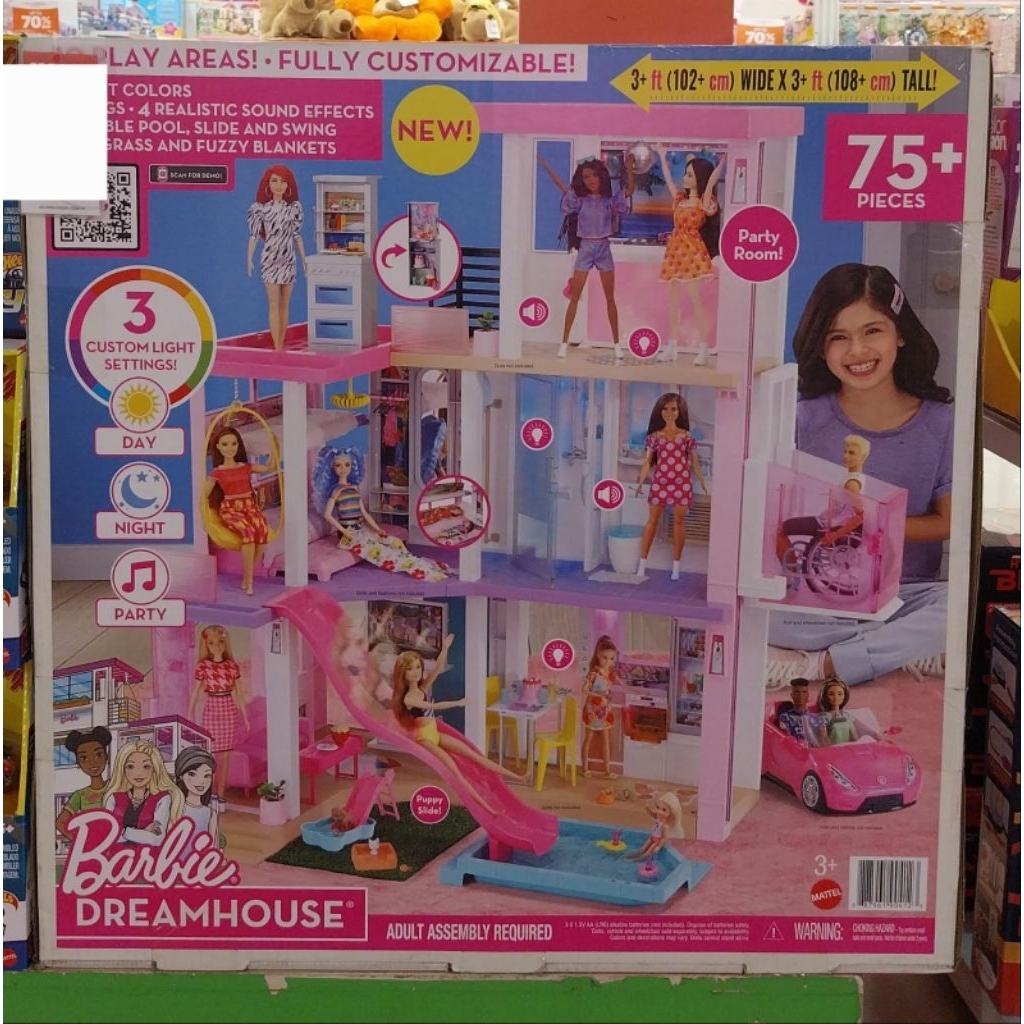 NEW ORIGINAL BARBIE DREAMHOUSE mattel baru asli segel 3 custom light doll rumah rumahan boneka besar