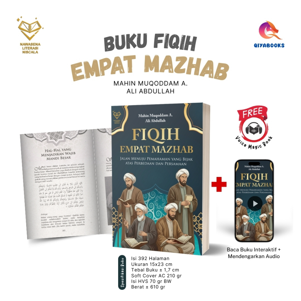 Buku Fiqih Empat Mazhab Terlengkap - Panduan Ibadah 4 Madzhab Hanafi Maliki Syafi'i Hanbali - Qiyabo