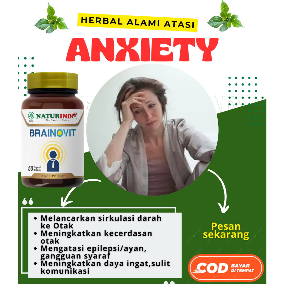 Obat Herbal Mengurangi Anxiety Cemas Skizofrenia Insomnia Stess Kecemasan Brainovit Naturindo