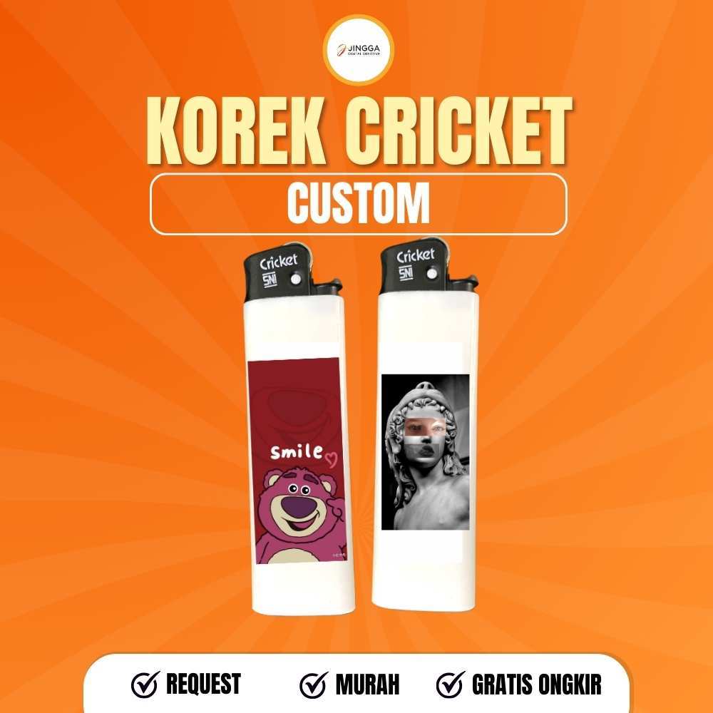 [JINGGA] Custom Korek Api Cricket | Custom Korek Api | Print Korek Api | Lighter Custom | pemantik C