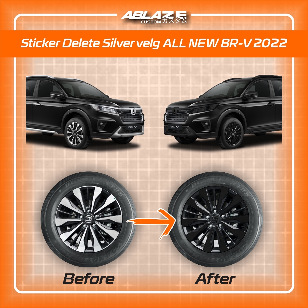 Sticker Delete silver velg Honda All new BRV Prestige 2022 - 2023 Ring17