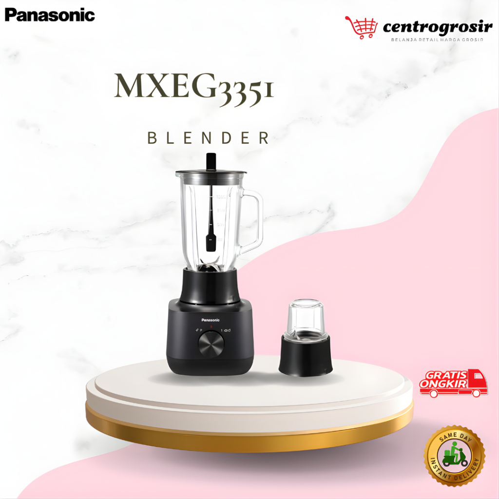 Panasonic MX-EG3351 Blender Gelas 1 Liter 450 Watt 2 in 1 MXEG3351WSR MXEG3351KSR