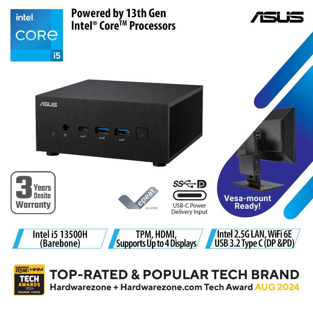 ASUS ExpertCenter PN64 with Intel Core i5-13500H - Mini PC