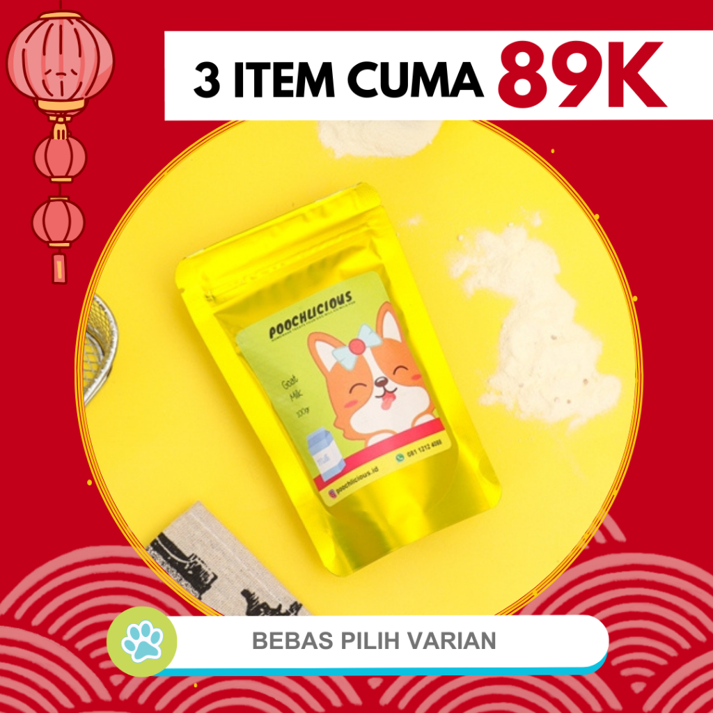 Poochlicious Goat Milk / Susu Kambing Anjing / Susu Kambing Bubuk / Goat Milk Bubuk Anjing Puppy