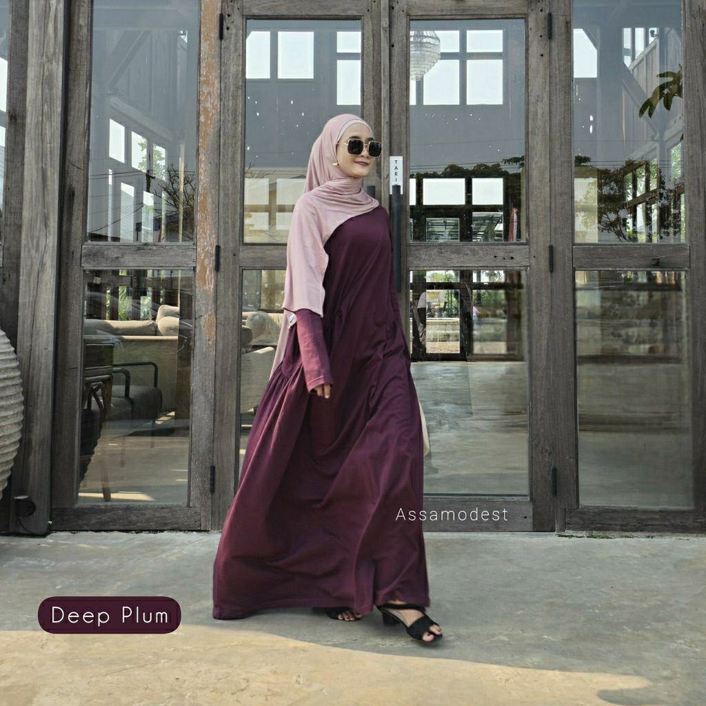 Kiana Dress Kaos Polos 100% cotton combed | gamis kaos premium
