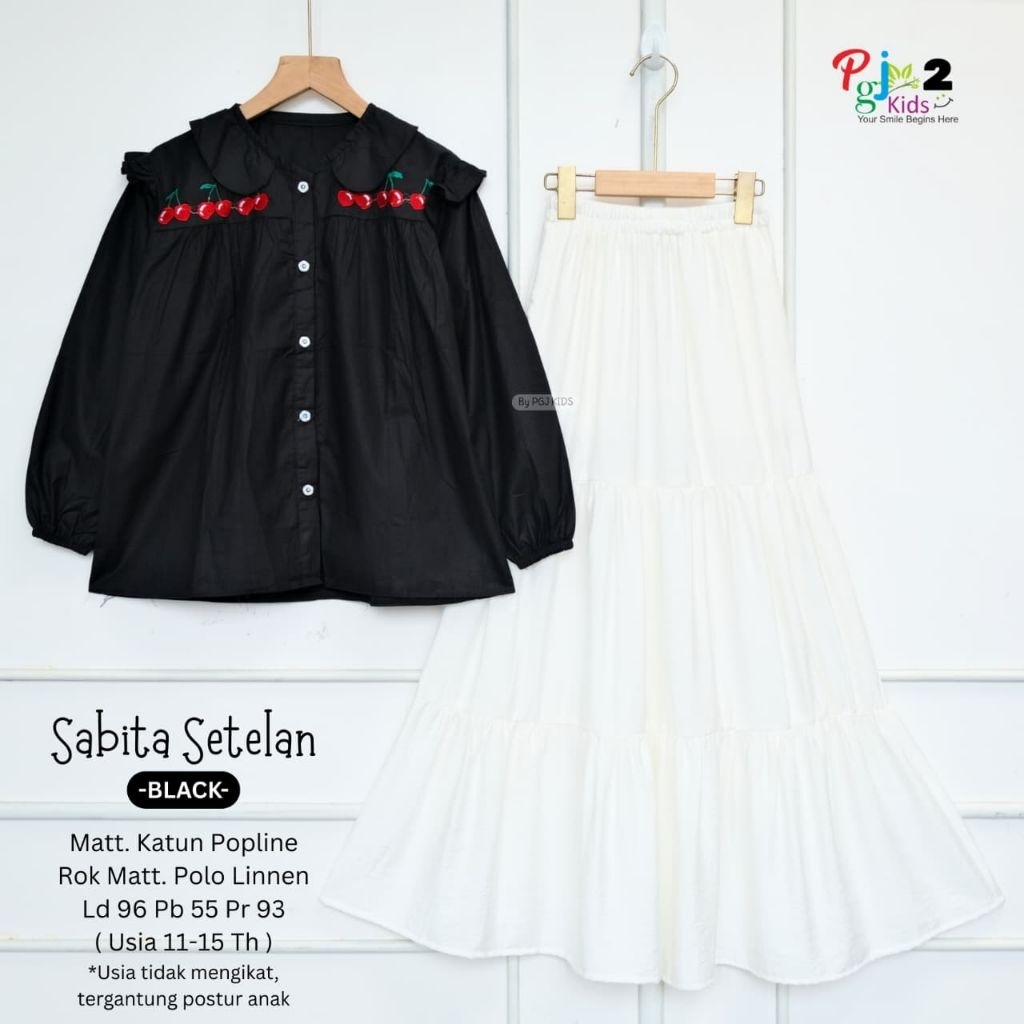 Blouse set rok kulot remaja sabita by pgj2 usia 11-15 tahun terbaru kekinian