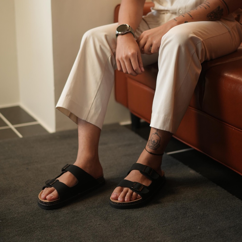 Sandal Pria - Jackson Nubuck Series Zoe Berlin - Sendal Cork Cowok Puyuh Birken Slide