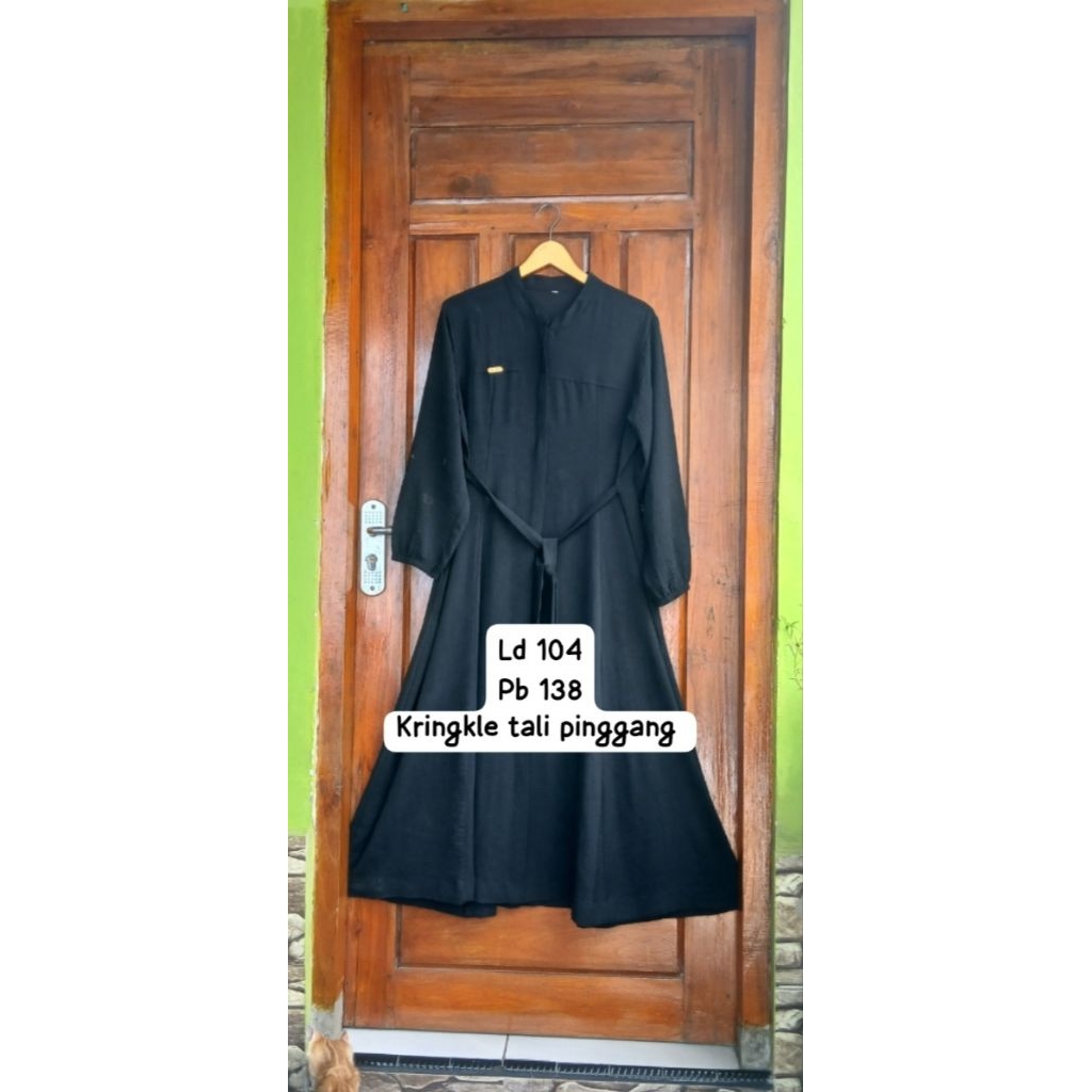 abaya gamis  kringkle tali pinggang
