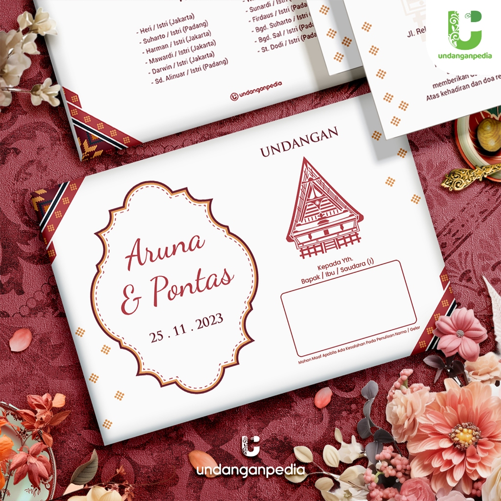 HARDCOVER LANDSCAPE + AMPLOP . FREE WEBSITE INVITATION . ADAT BATAK . UNDANGAN PERNIKAHAN HARD COVER