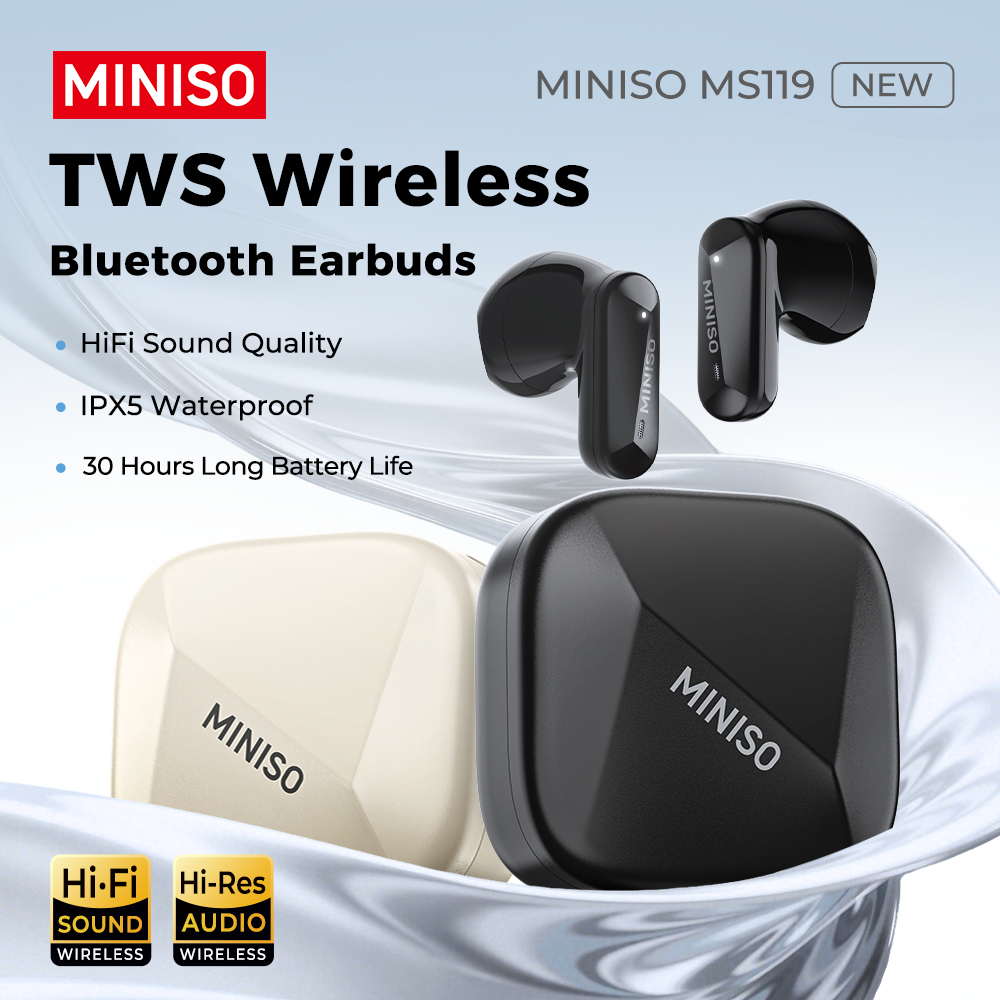 MINISO MS119 Bluetooth Earphone Wireless Headset AI Translation Bluetooth 6.0 TWS ENC Noise Cancelli