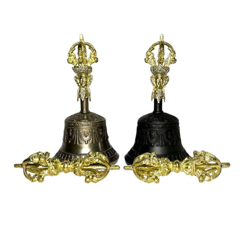 Vajra Bell Vajrayana 5 Prongs Ukuran Besar High Quality Buatan Dehradun
