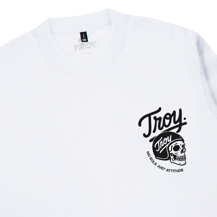 Troy Company Double Sleeve Longsleeve White Stripe Attitude - Kaos Lengan Panjang Kaos Putih Stripe DSD 3397