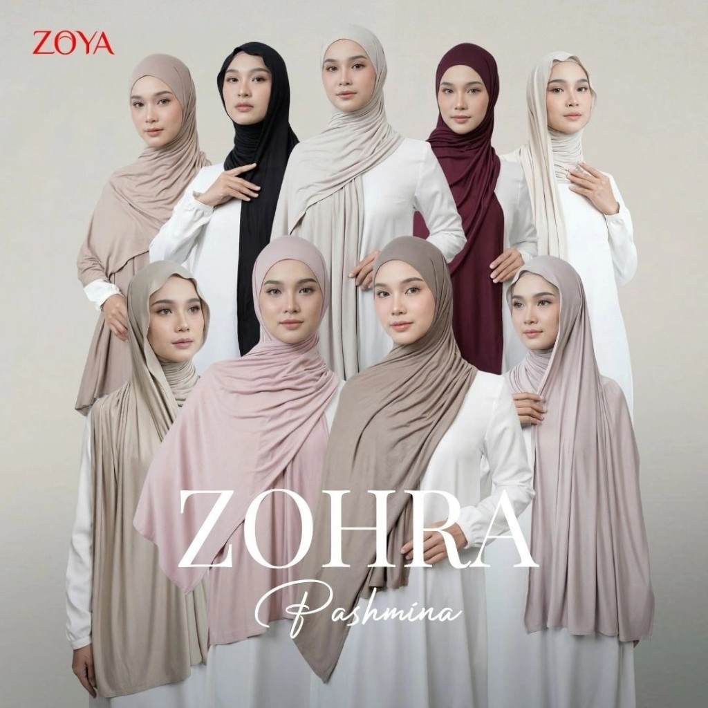 Zoya Pashmina Zohra - Hijab Pashmina Polos - Bahan Viscose Spandex zoya baltos
