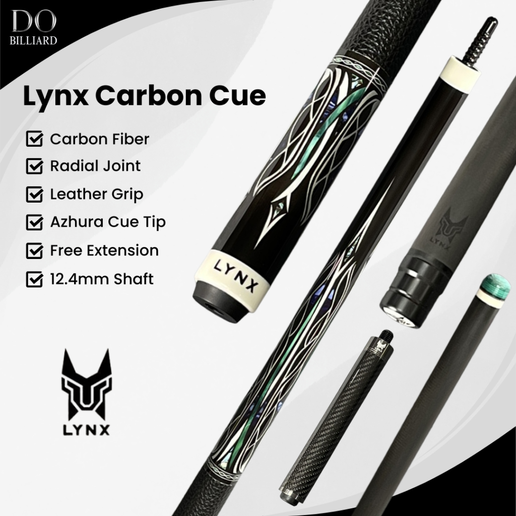 Stick Billiard LYNX GEN 3 Leather Grip Low Deflection Carbon Fiber Shaft Cue Stick Billiard / Stick 