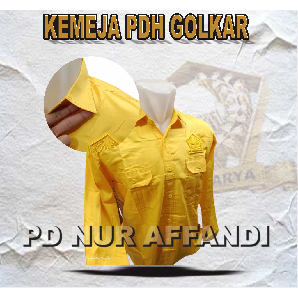KEMEJA GOLKAR LENGAN PANJANG, KEMEJA GOLKAR BORDIR TIMBUL LENGAN PANJANG