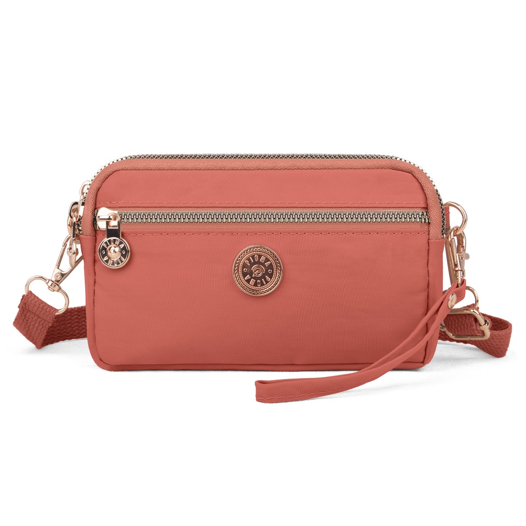 OMIRA BAGS DOMPET WANITA  3 RESLETING / PIOMA CELINA ROSE GOLD DOMPET HP 3 RUANG