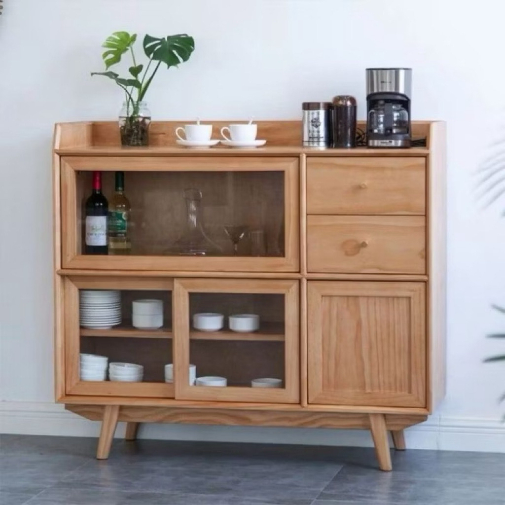Lemari Dapur Kayu Jati Minimalis Rak Piring Bufet Kitchen Set Modern
