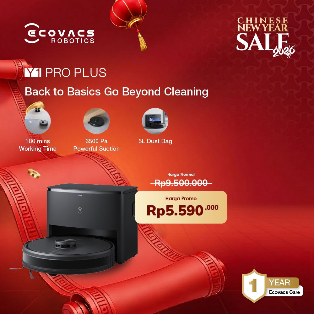 Ecovacs DEEBOT Y1 Pro Robot Vacuum and Mop - Pembersih Lantai Otomatis