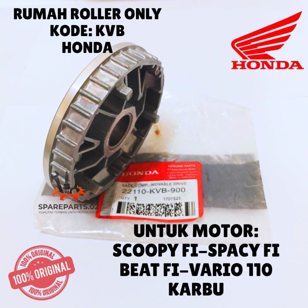 RUMAH ROLLER ONLY ORIGINAL HONDA KODE KVB, RUMAH ROLLER ONLY SCOOPY FI, SPACY FI, BEAT FI, VARIO 110