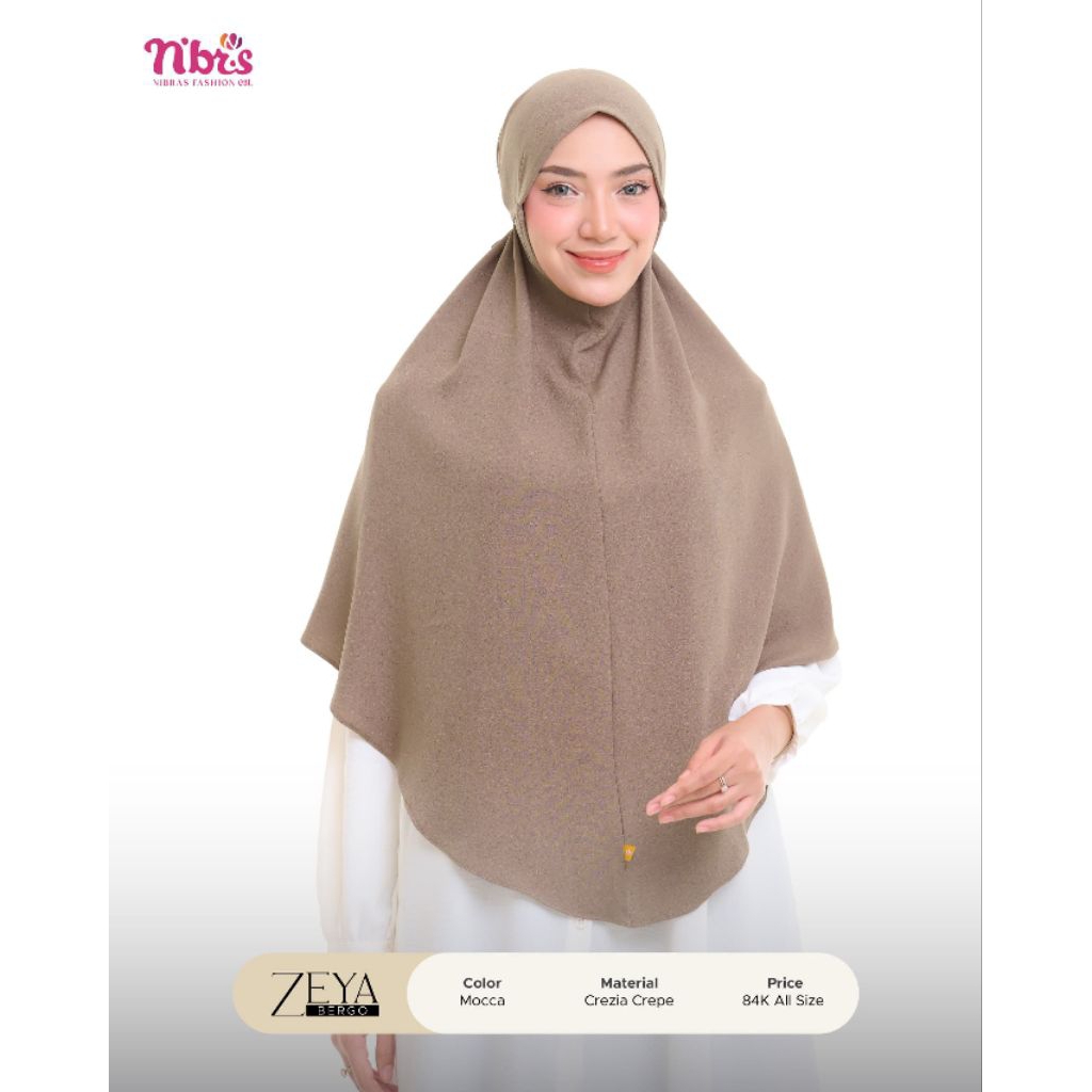 Nibras Hijab Zeya Bergo Mocca All Size