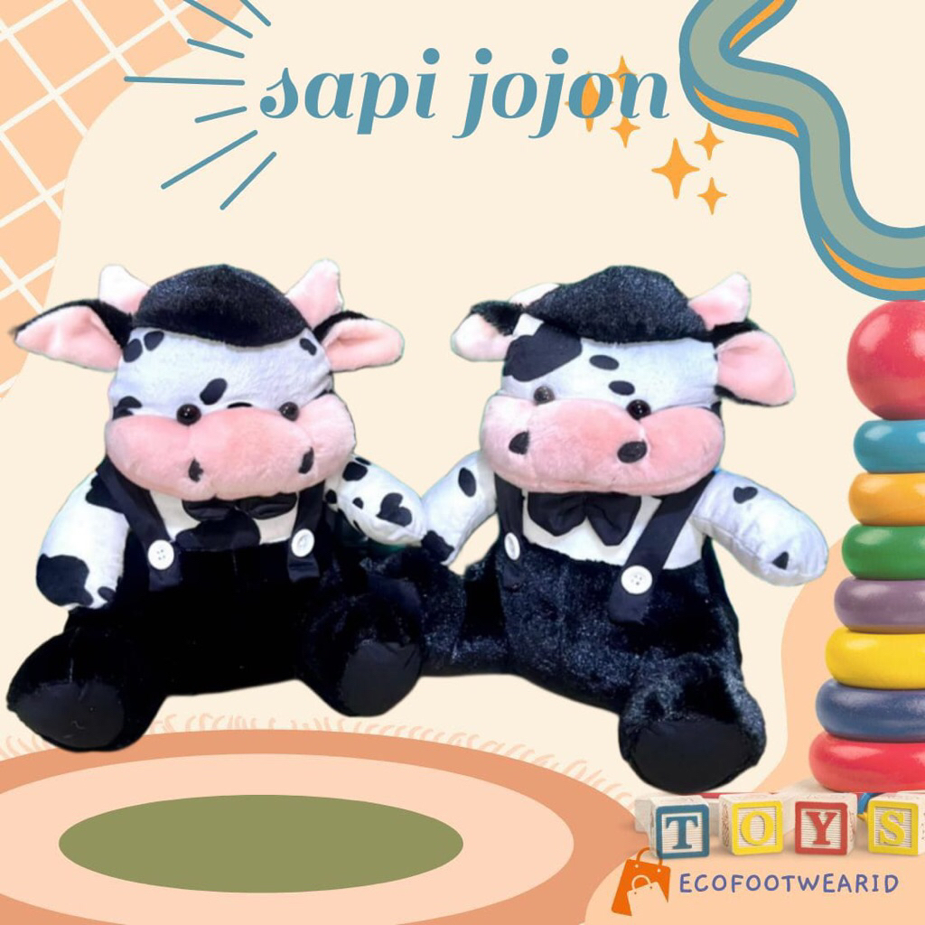 Boneka Sapi Hitam Putih Jojon L Ecofootwear.id