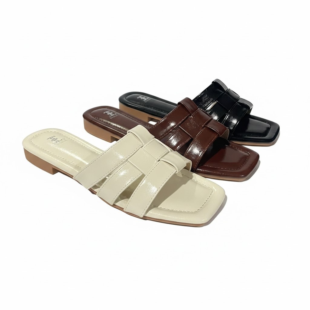 ELLORA ES-2707 Sandal Heels Mules Wanita Import 2.5cm