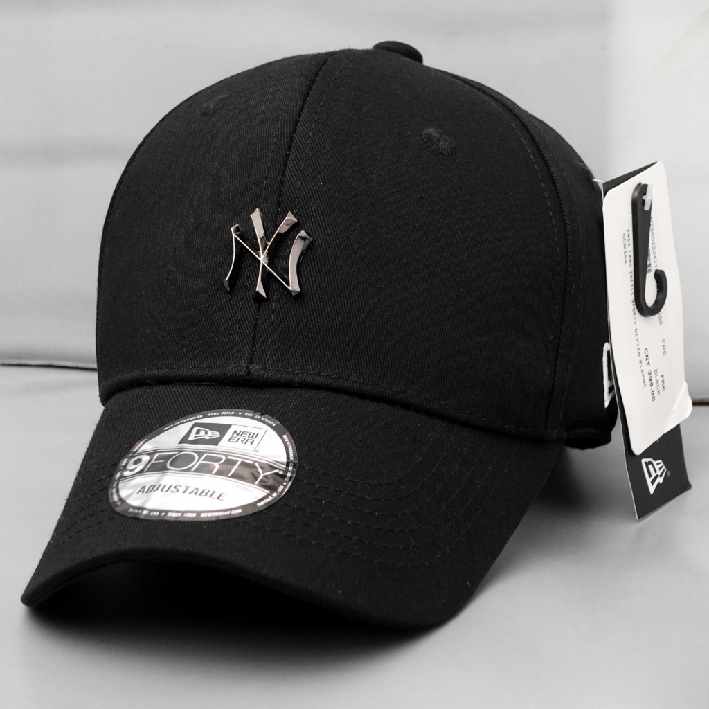 Topi NY MLB Logo Besi Topi Baseball Pria Import Mirror Metalic Logo