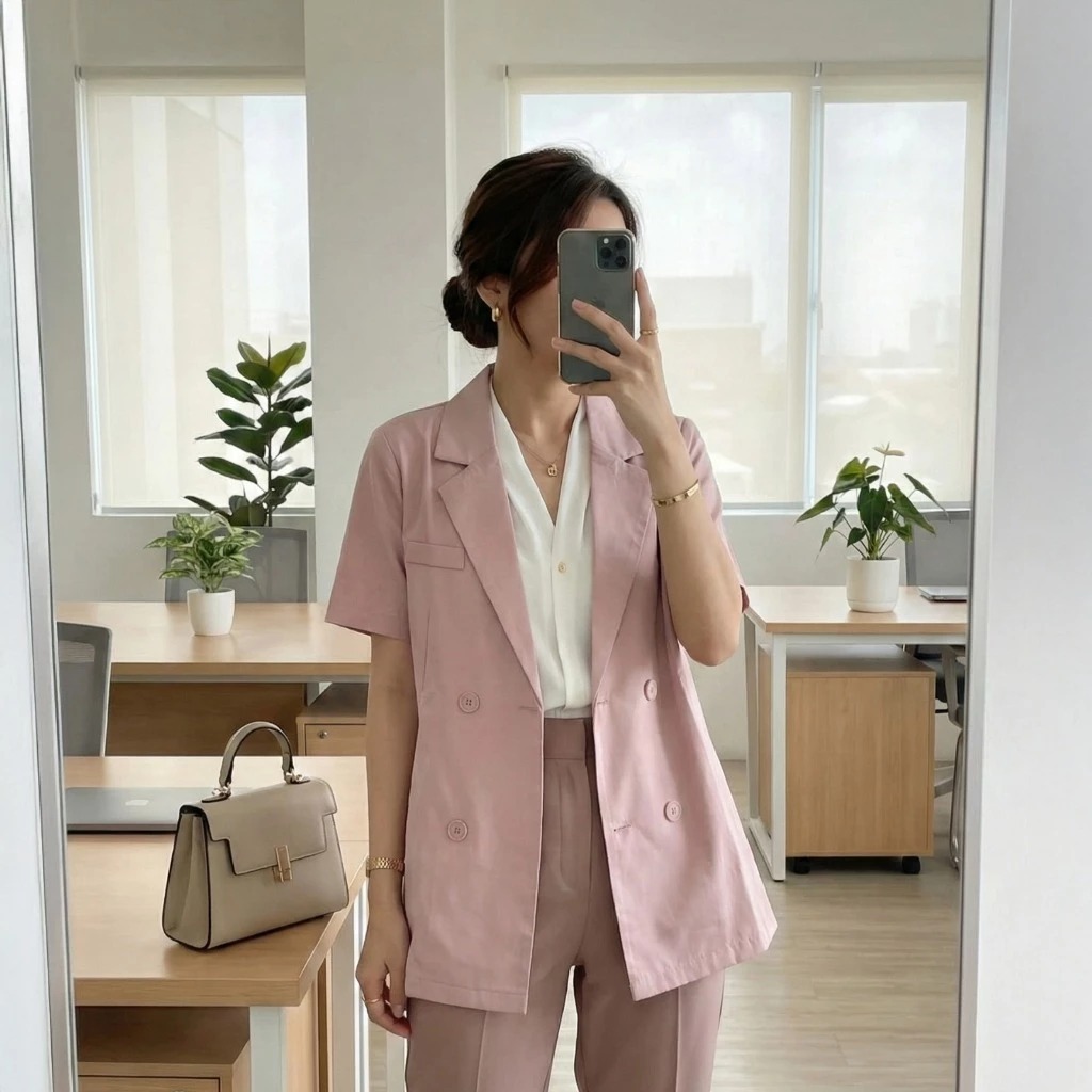 Blazer Wanita Formal JB Coco Blazer #2  Wanita Korean Style Kekinian Lengan Pendek Import China Prem