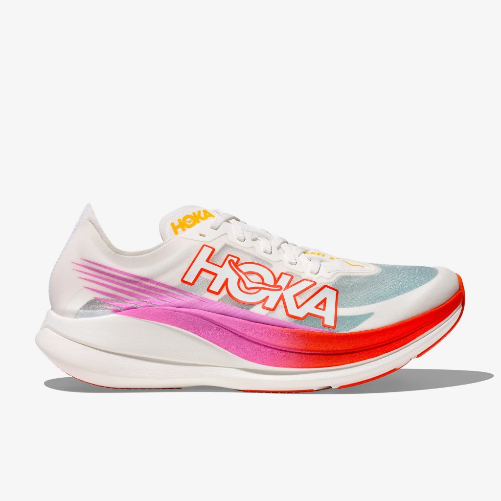 Hoka Rocket X 2 Unisex Running - Frost / Lava carbon fiber plate size 44