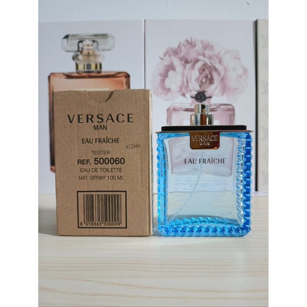 Botol Parfum Kosong & Box Designer Versace Eau Fraiche Tester (No Cap) 100 mL Bonus Vial Parfum Rand