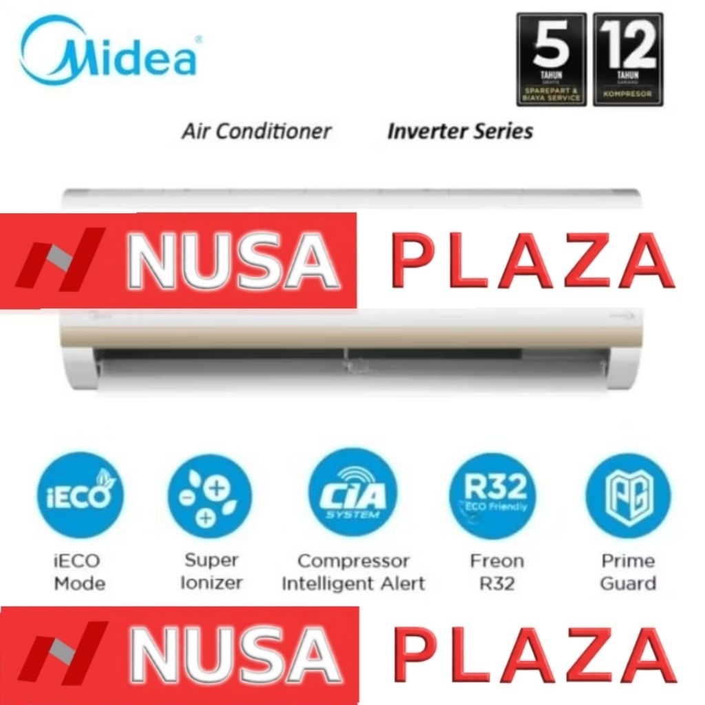 AC MIDEA INVERTER 1/2 PK MSIAF-05CRDN2X / 1 PK MSIAF-09CRDN2X / 1.5 PK MSIAF-12CRDN2X / 2 PK MSIAF-1